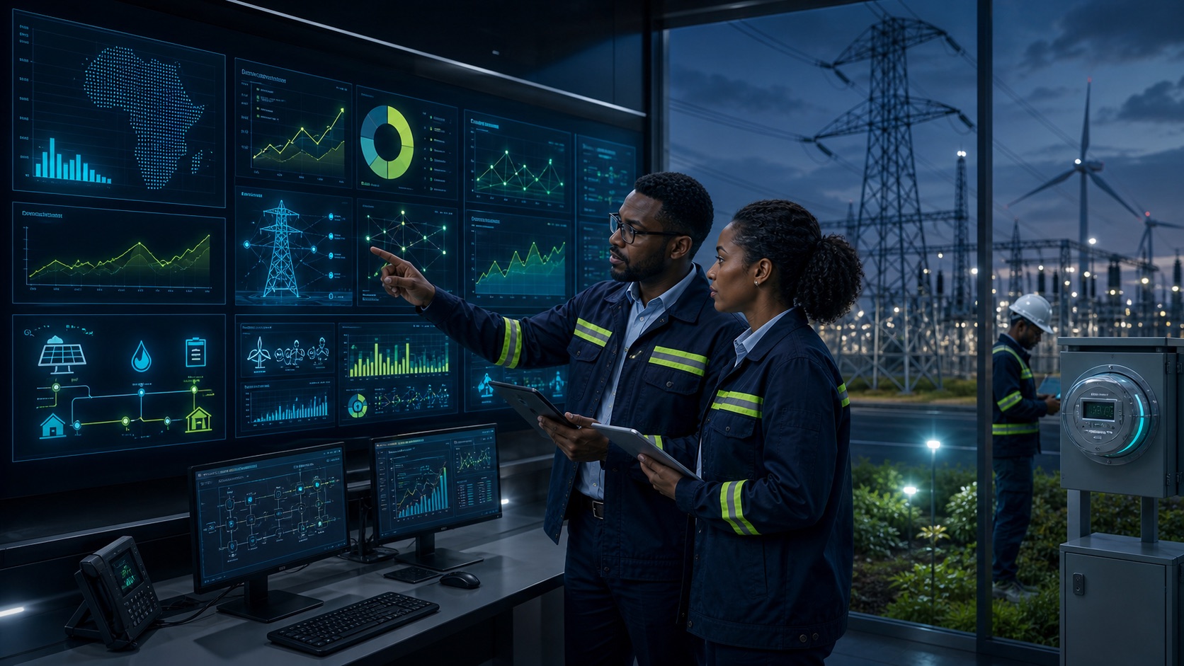 Energy operations control room with asset reporting